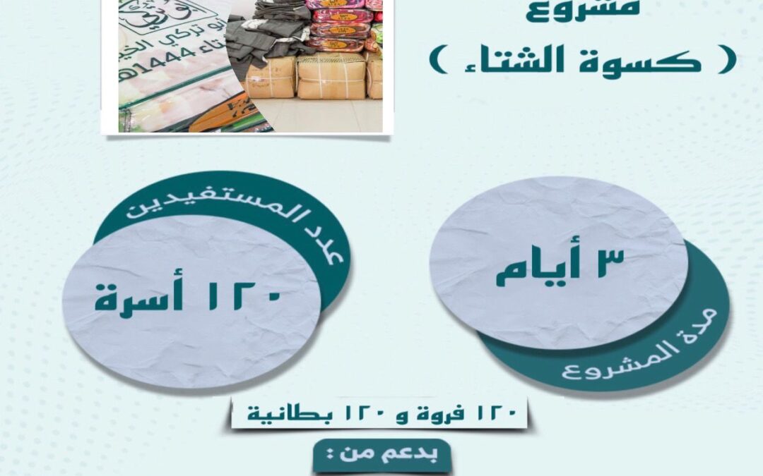 مشروع كسوة شتوية بدعم رجل الاعمال ابو تركي